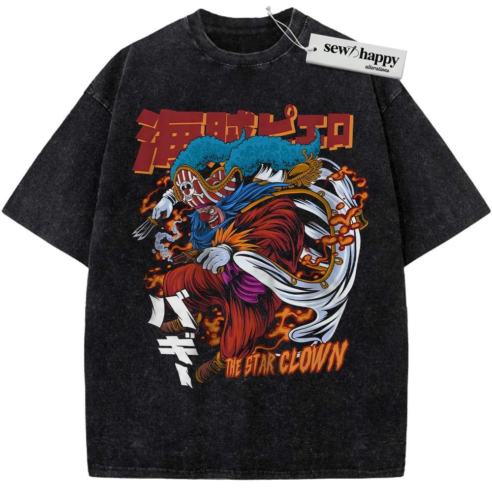Wash Tee Buggy Shirt, One Piece Shirt, Anime Shirt, Vintage T-Shirt