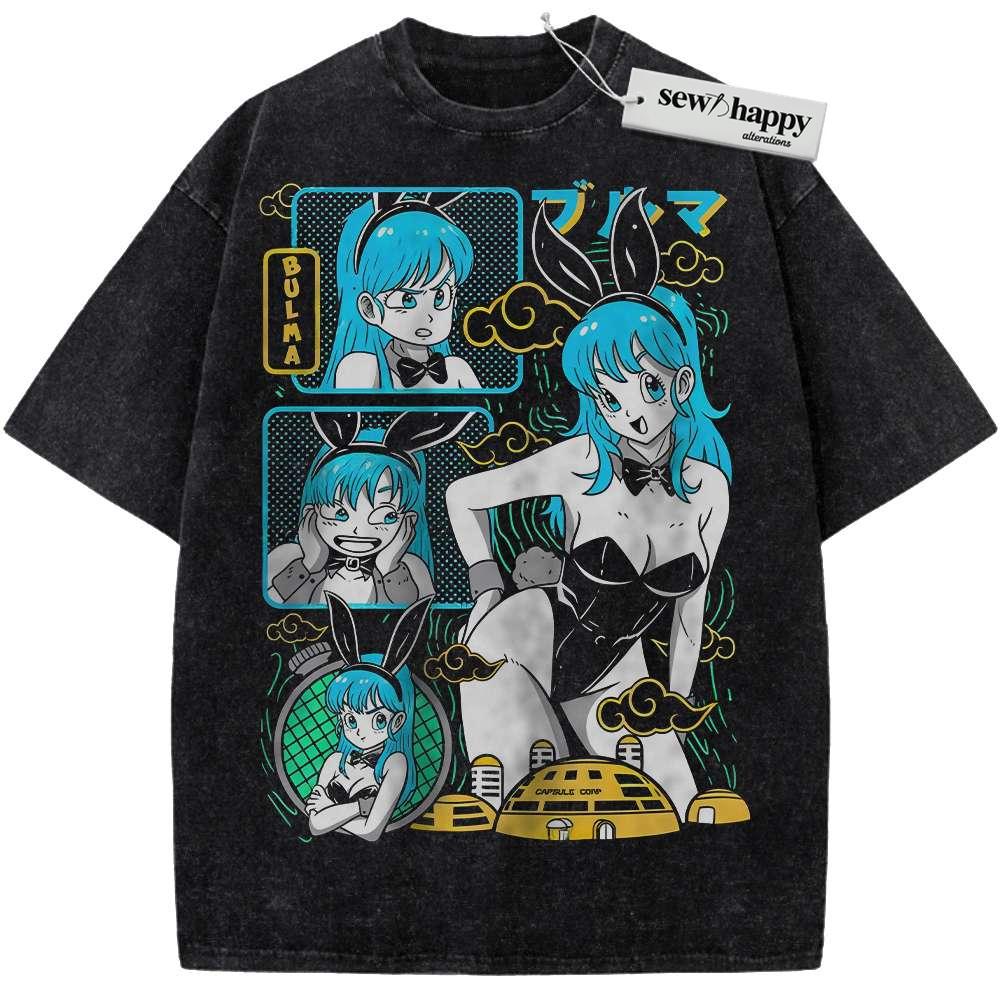 Wash Tee Bulma Shirt, Dragon Ball Shirt, DBZ Shirt, Anime Shirt, Vintage Tee