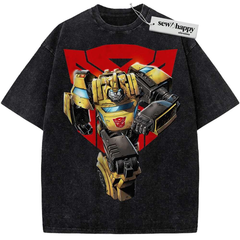 Wash Tee Bumblebee Shirt, Transformers Shirt, Movie Shirt, Vintage T-Shirt