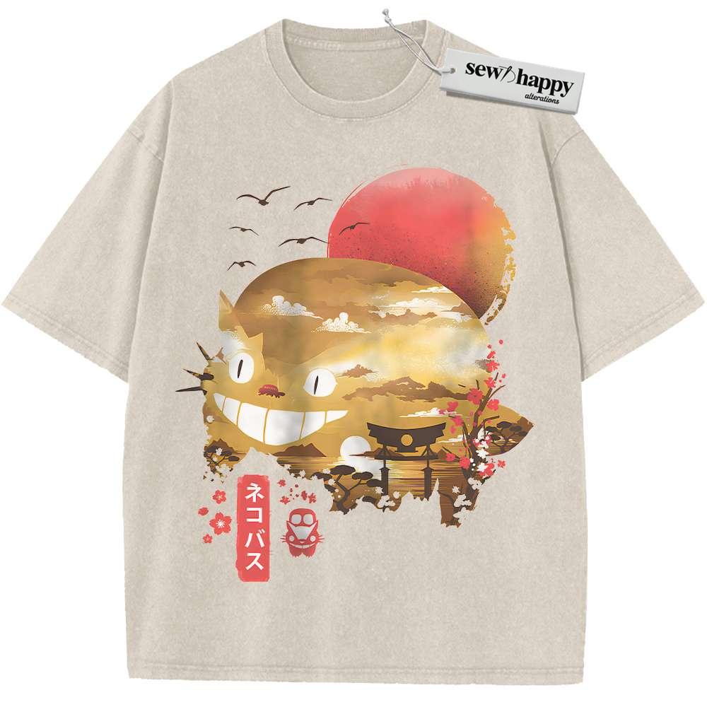 Wash Tee Catbus Shirt, My Neighbor Totoro Shirt, Studio Ghibli Shirt, Anime Shirt, Vintage Tee