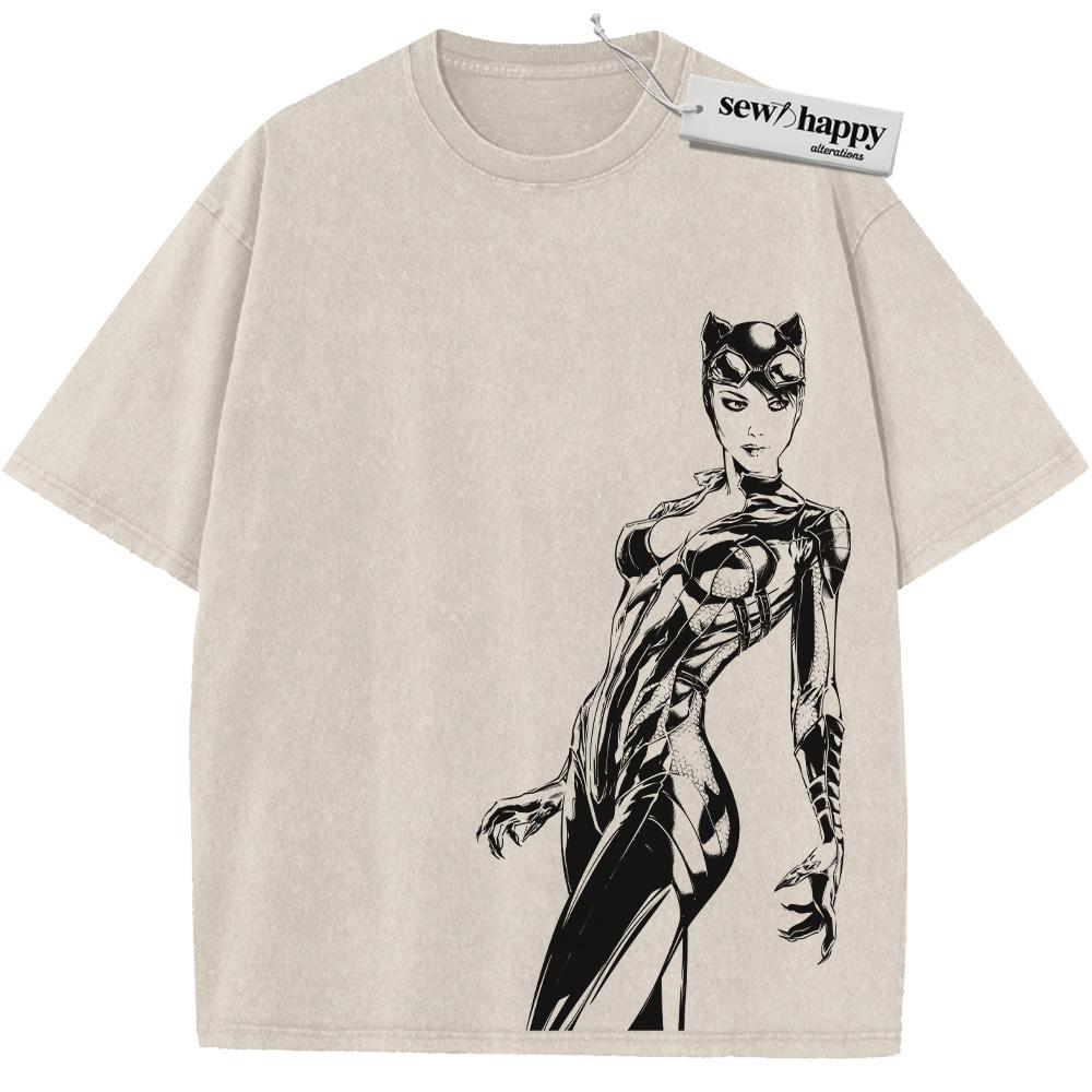 Wash Tee Catwoman Shirt, Vintage T-Shirt