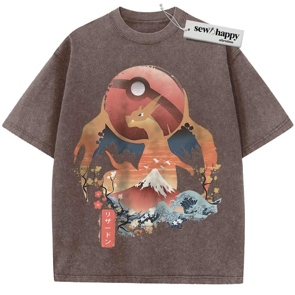 Wash Tee Charizard Shirt, Pokemon shirt, Anime Shirt, Vintage Tee