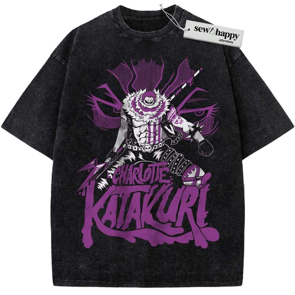 Wash Tee Charlotte Katakuri Shirt, One Piece Shirt, Anime Shirt, Vintage Tee