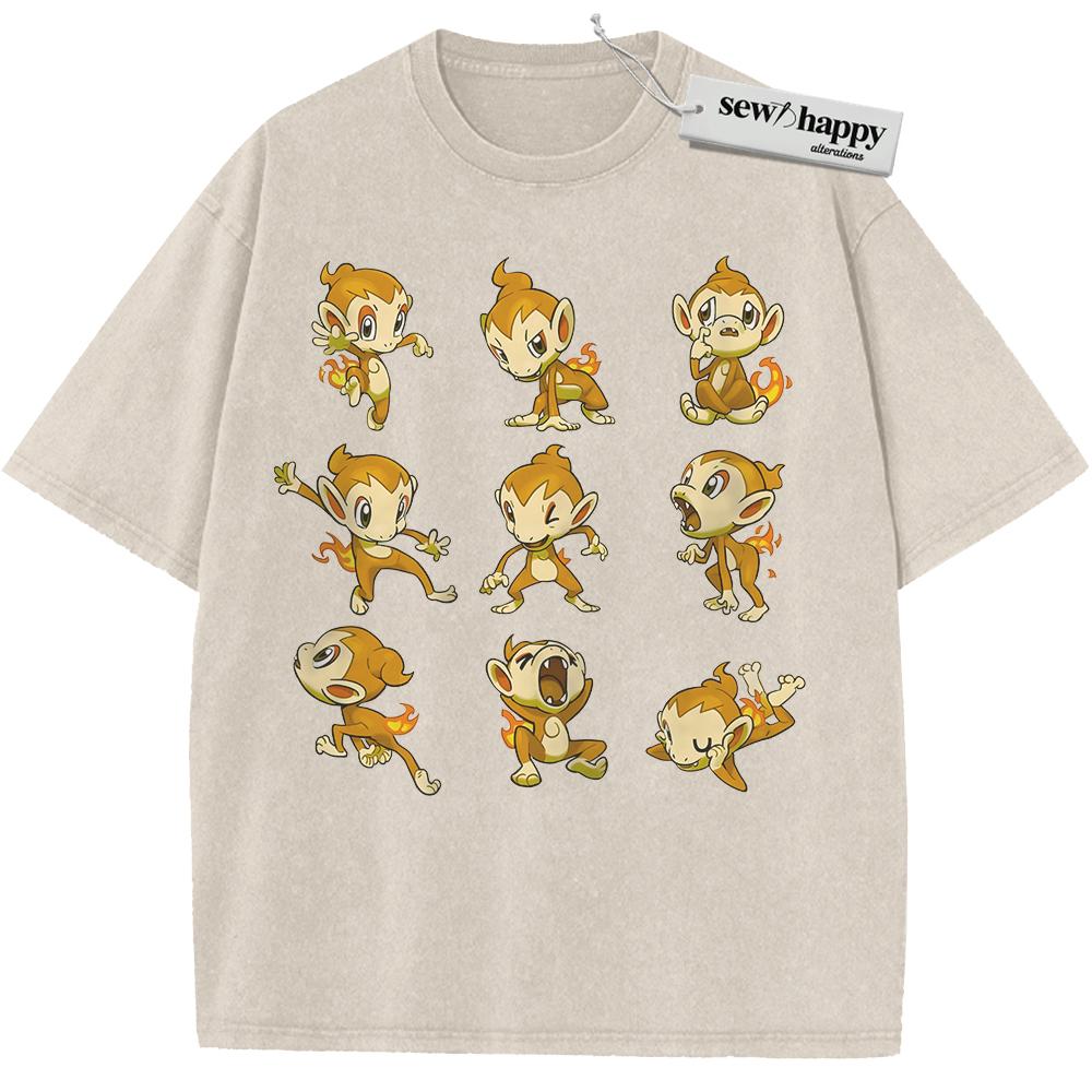 Wash Tee Chimchar Shirt, Pokemon Shirt, PKM Shirt, Anime Shirt, Vintage T-Shirt