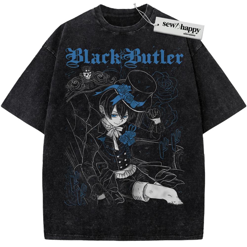 Wash Tee Ciel Phantomhive Shirt, Black Butler Shirt, Anime Shirt, Vintage T-Shirt