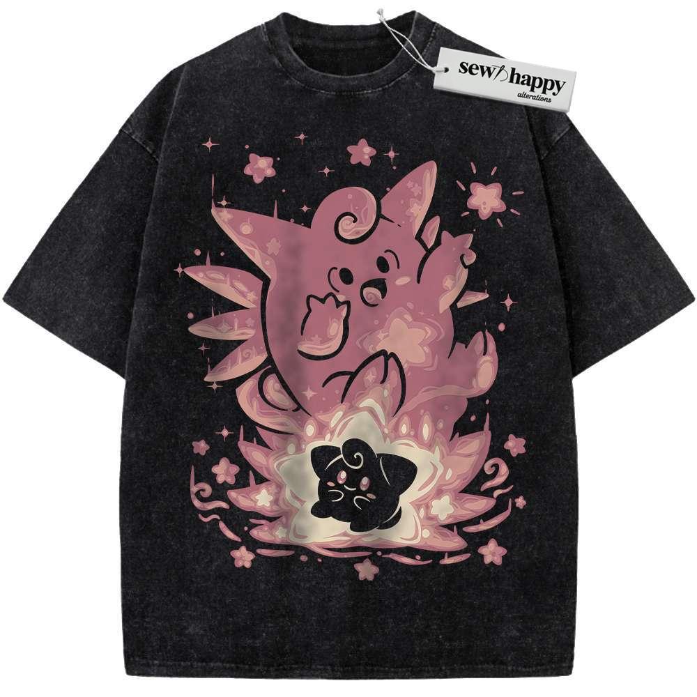 Wash Tee Clefable Shirt, Cleffa Shirt, Pokemon shirt, Anime Shirt, Vintage Tee