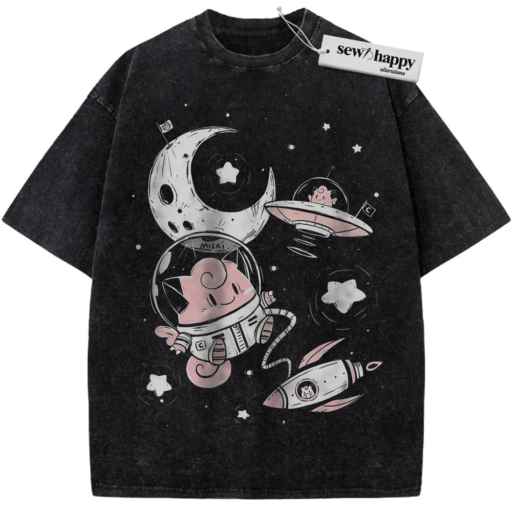 Wash Tee Clefairy Shirt, Pokemon Shirt, PKM Shirt, Anime Shirt, Vintage T-Shirt