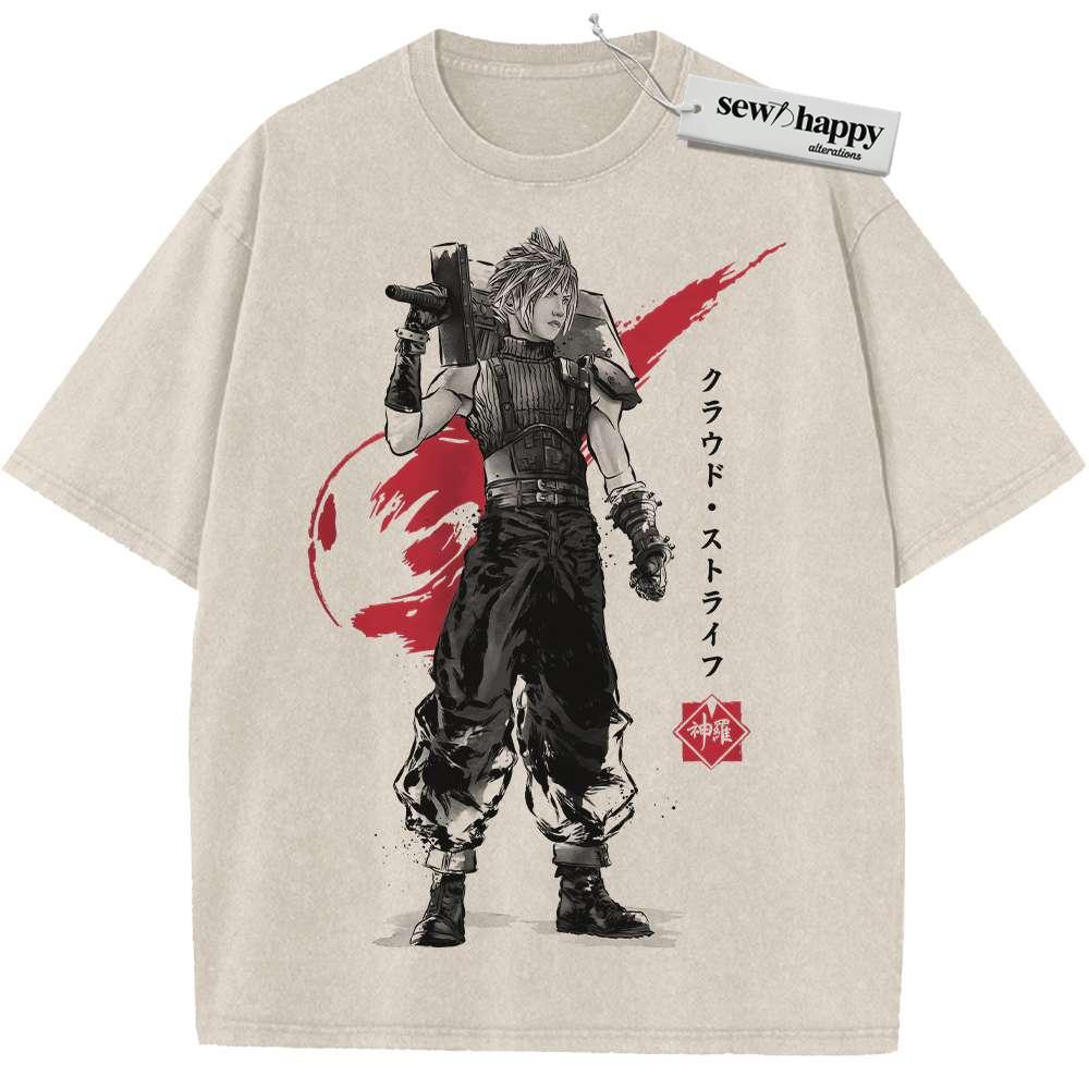 Wash Tee Cloud Strife Shirt, Final Fantasy Shirt, Game Shirt, Vintage T-Shirt