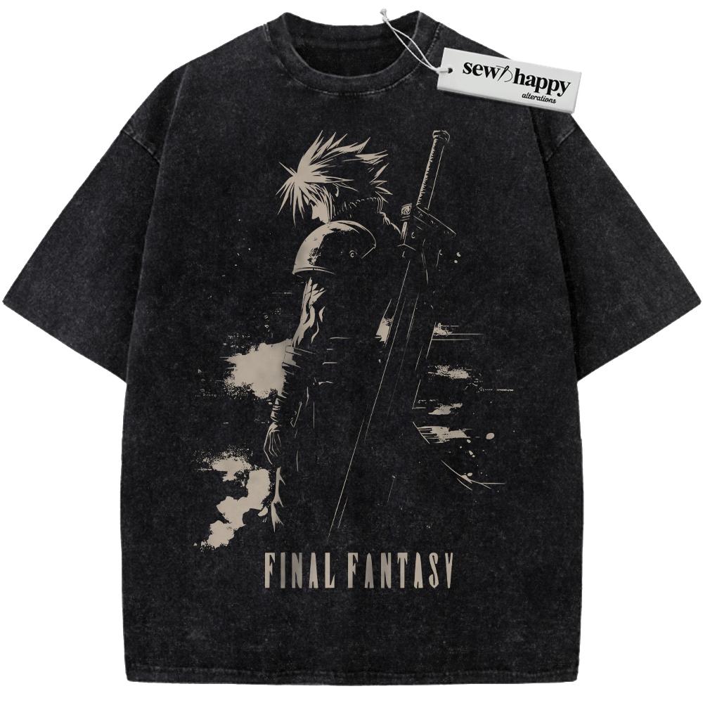 Wash Tee Cloud Strife Shirt, Final Fantasy Shirt, Game Shirt, Vintage Tee