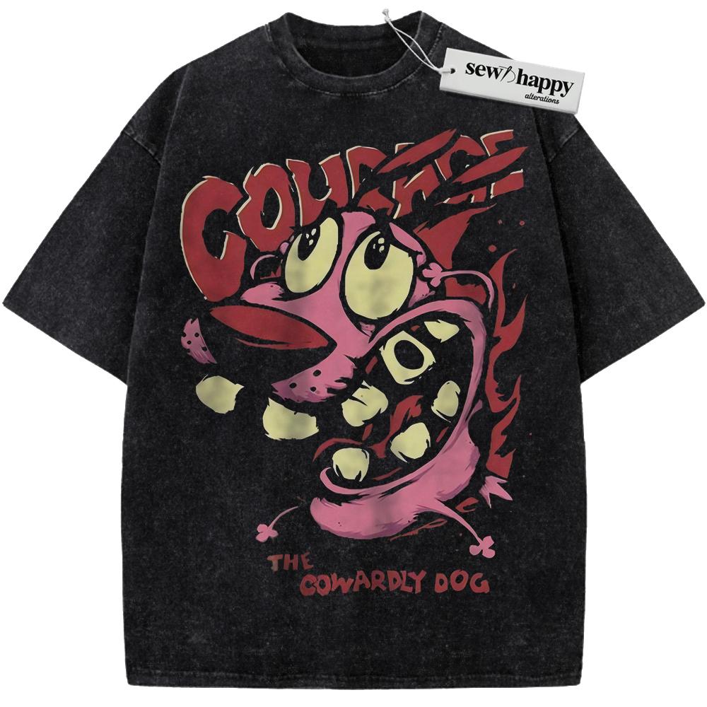 Wash Tee Courage the Cowardly Dog Shirt, Animated Shirt, Vintage T-Shirt