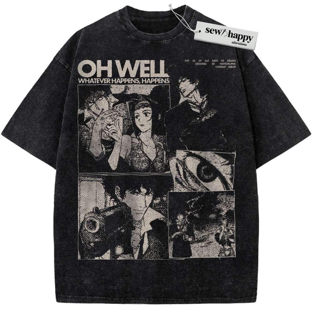 Wash Tee Cowboy Bebop Shirt, Anime Shirt, Vintage Tee Wash Tee Cowboy Bebop Shirt, Anime Shirt, Vintage Tee - Image 1