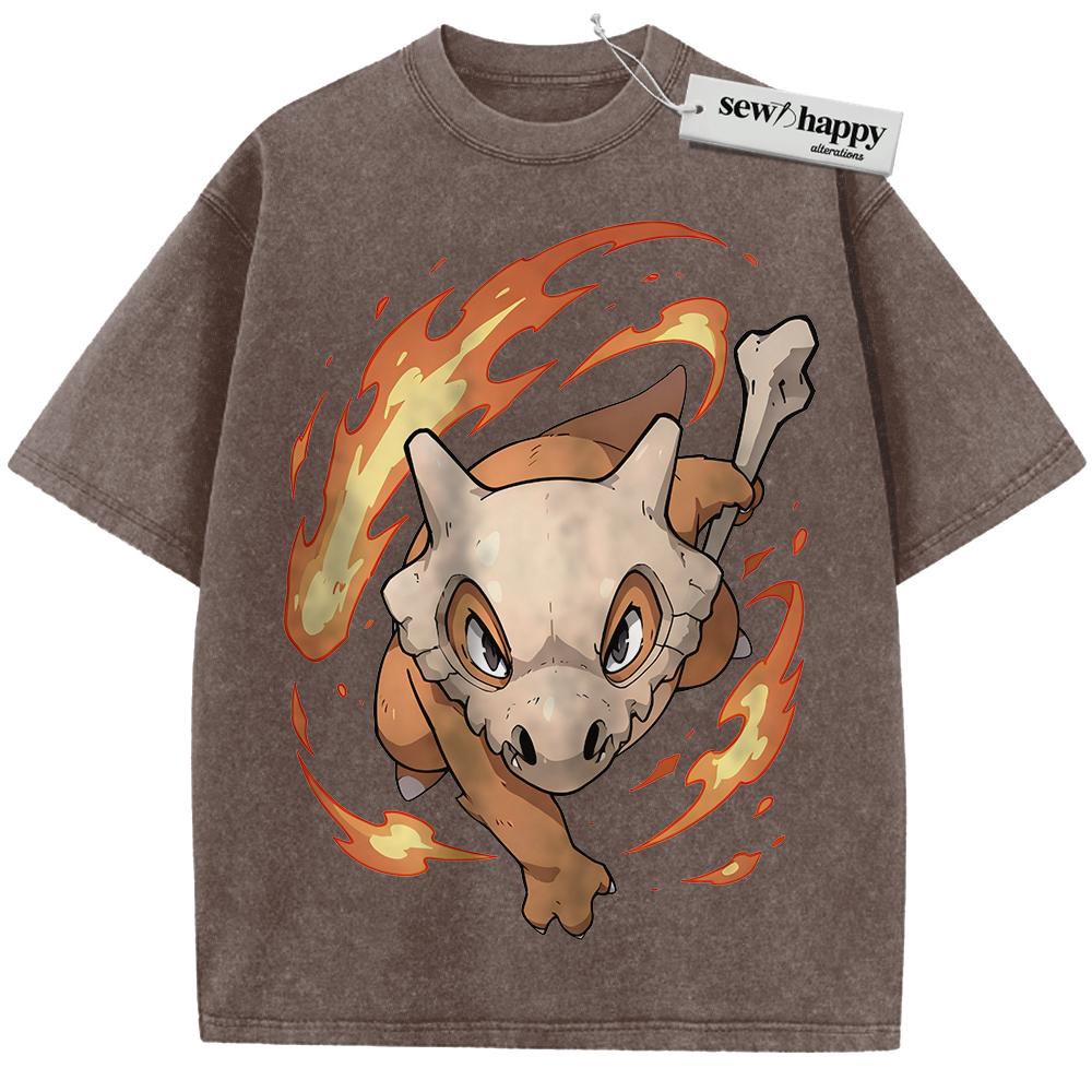 Wash Tee Cubone Shirt, Pokemon Shirt, PKM Shirt, Anime Shirt, Vintage T-Shirt
