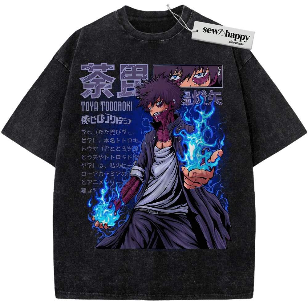 Wash Tee Dabi Shirt, MHA Shirt, Anime Shirt, Vintage Tee