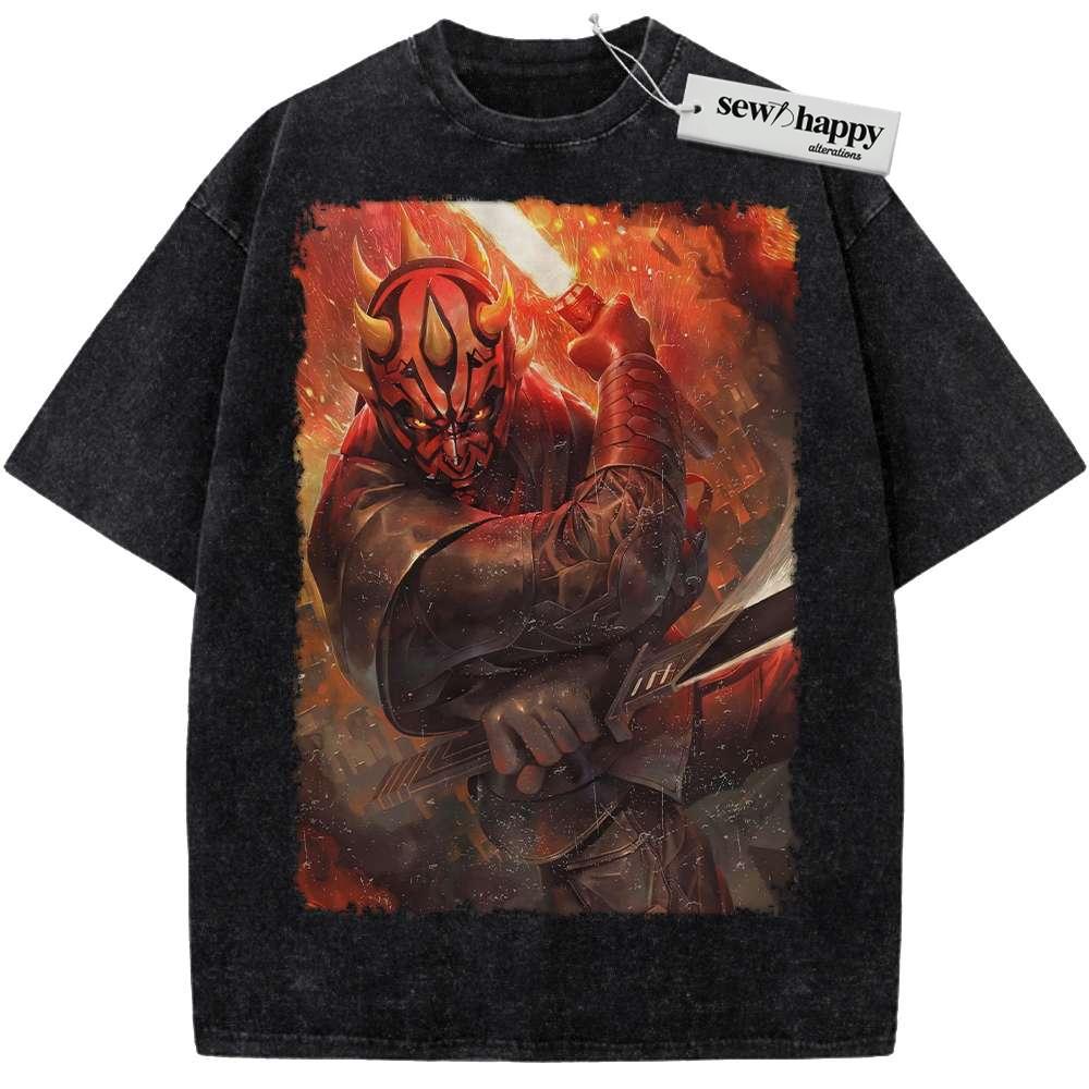 Wash Tee Darth Maul Shirt, Star Wars Shirt, Movie Shirt, Vintage T-Shirt