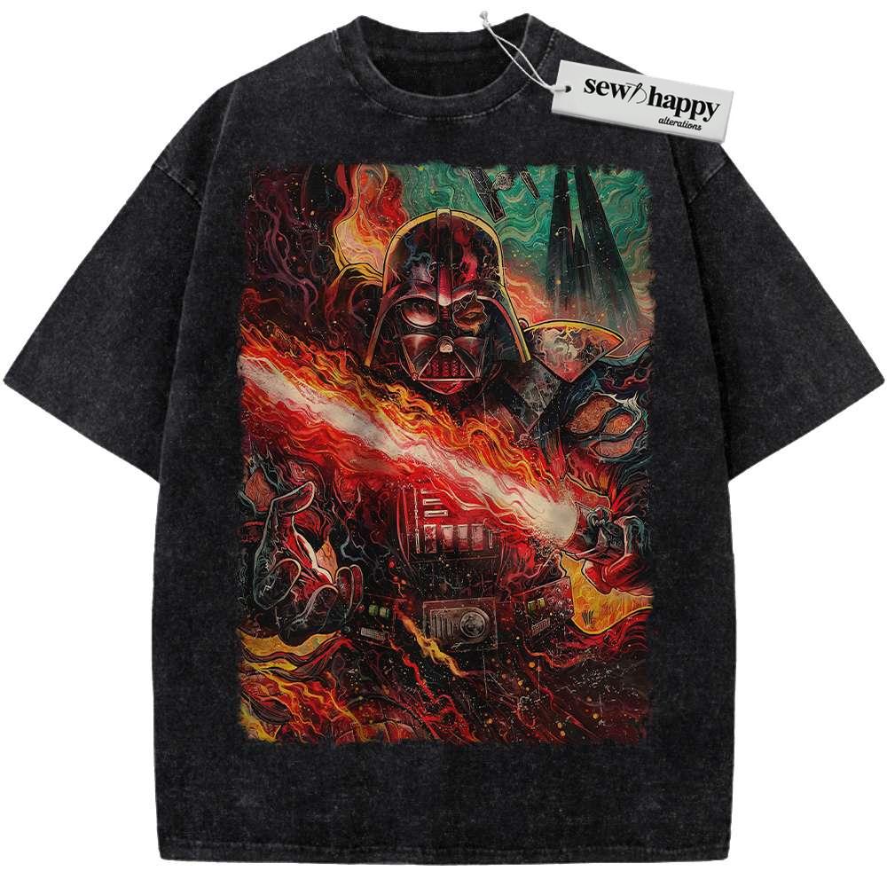Wash Tee Darth Vader Shirt, Star Wars Shirt, Movie Shirt, Vintage Tee