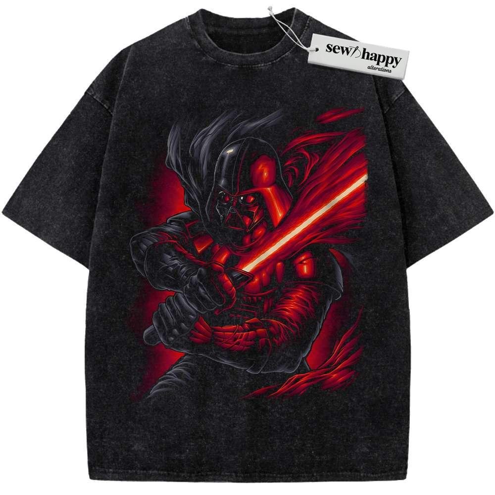 Wash Tee Darth Vader Shirt, Star Wars Shirt, Movie Shirt, Vintage Tee