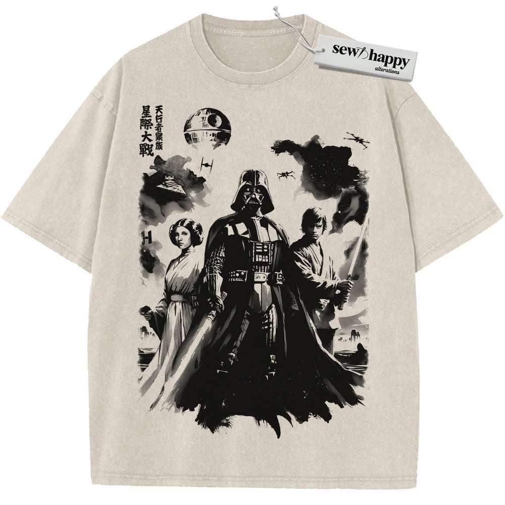 Wash Tee Darth Vader Shirt, Star Wars Shirt, Movie Vintage T-Shirt