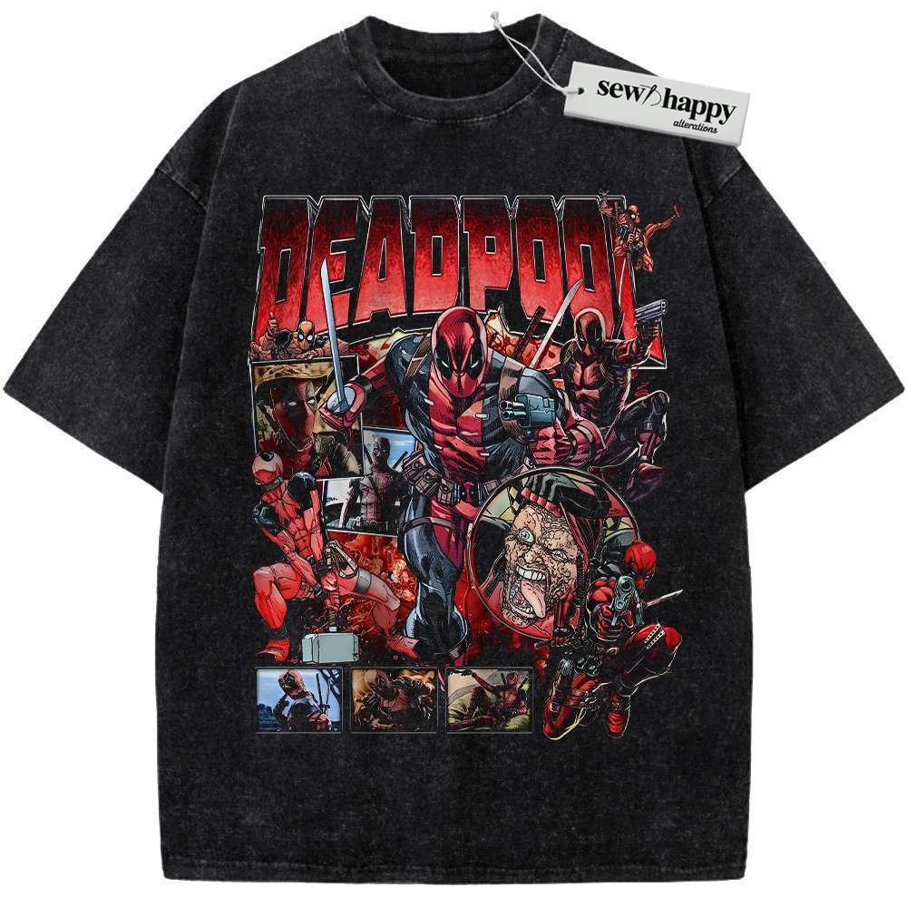 Wash Tee Deadpool Shirt, Marvel Comics Shirt, Vintage T-Shirt