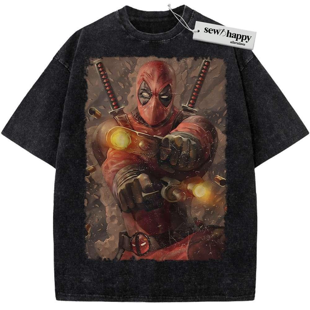 Wash Tee Deadpool Shirt, Marvel Comics Shirt, Vintage Tee