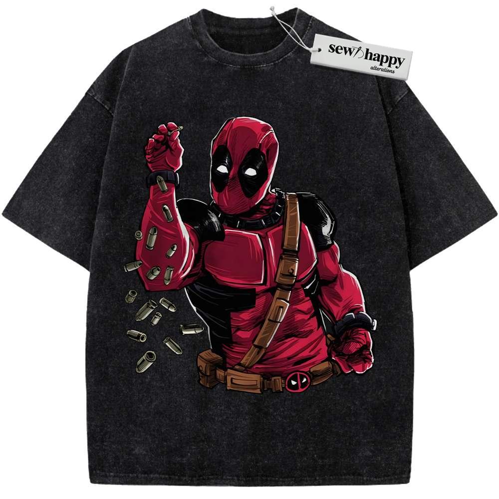 Wash Tee Deadpool Shirt, Marvel Comics Shirt, Vintage Tee Wash Tee Deadpool Shirt, Marvel Comics Shirt, Vintage Tee - Image 1