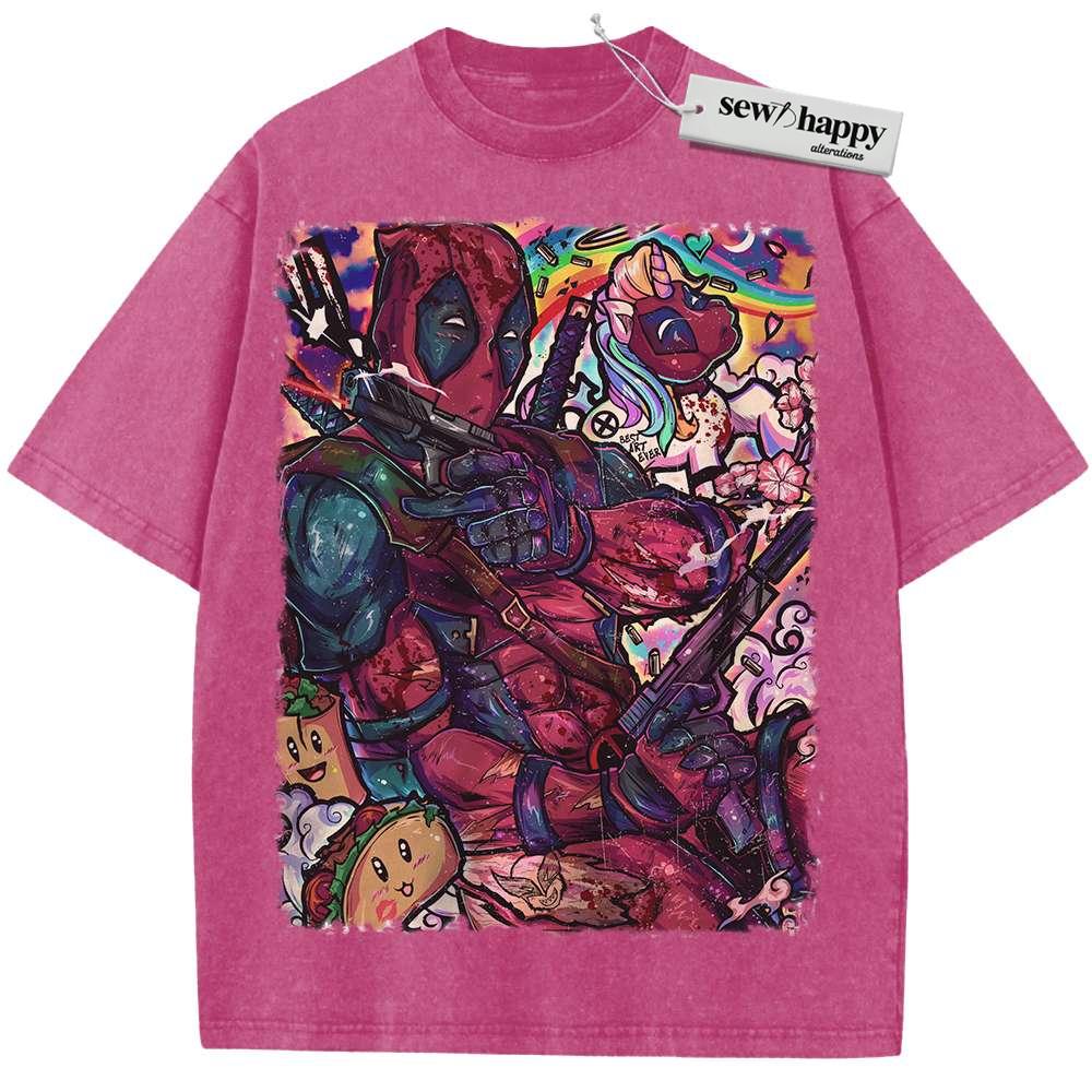 Wash Tee Deadpool Shirt, Marvel Comics Shirt, Vintage Tee Wash Tee Deadpool Shirt, Marvel Comics Shirt, Vintage Tee - Image 1