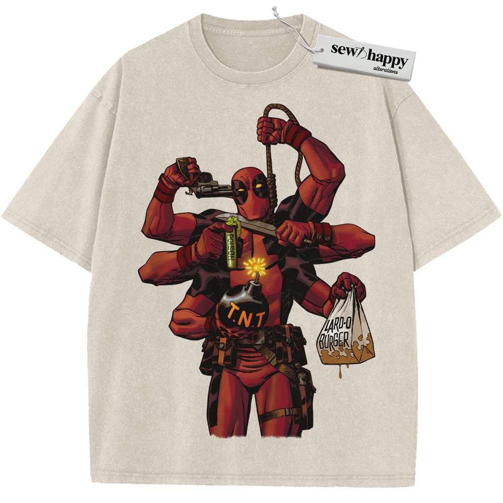 Wash Tee Deadpool Shirt, Marvel Comics Shirt, Vintage Tee
