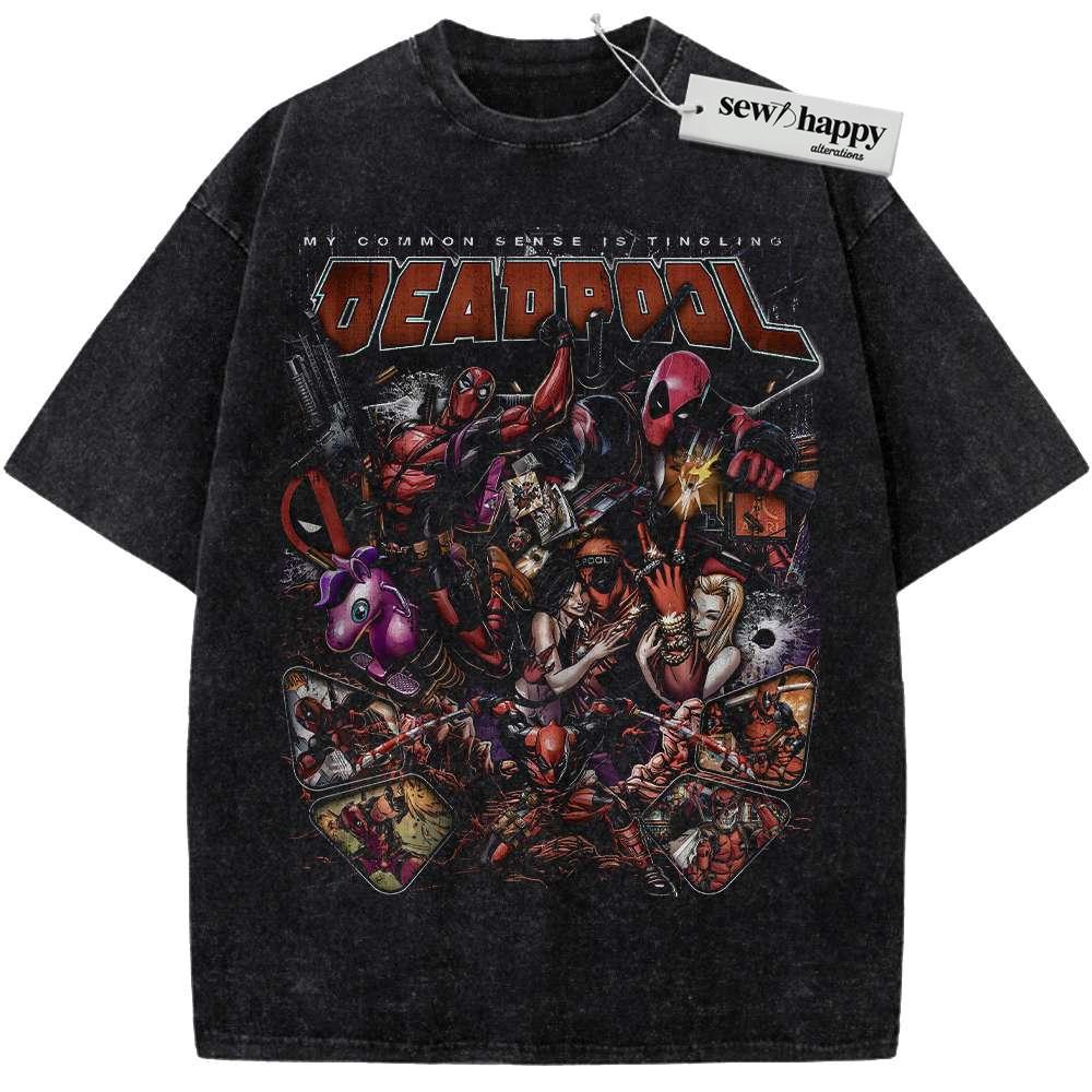 Wash Tee Deadpool Shirt, Marvel Comics Shirt, Vintage Tee Wash Tee Deadpool Shirt, Marvel Comics Shirt, Vintage Tee - Image 1