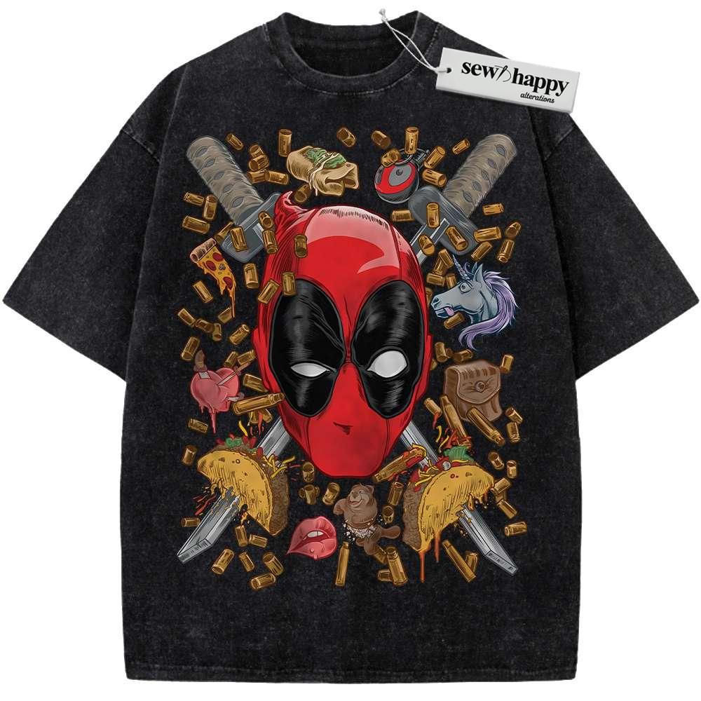 Wash Tee Deadpool Shirt, Marvel Comics Shirt, Vintage Tee