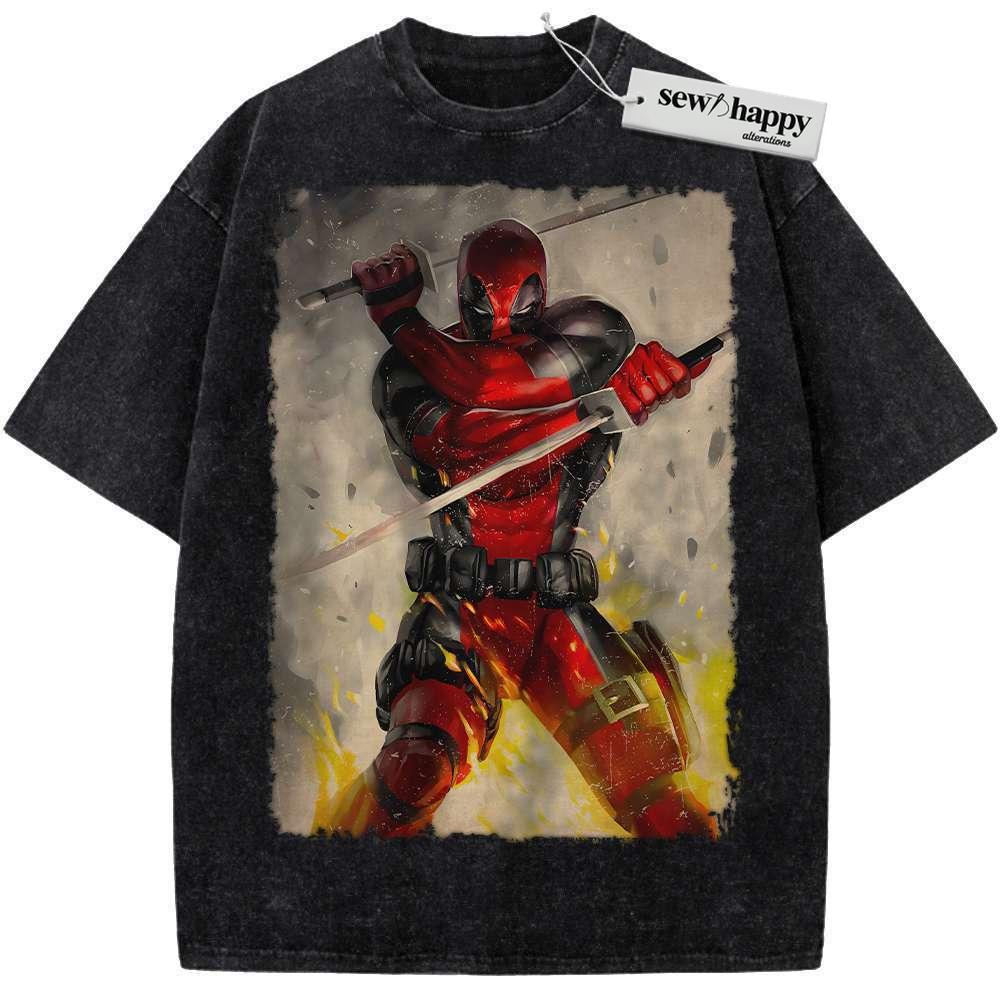 Wash Tee Deadpool Shirt, Marvel Comics Shirt, Vintage Tee
