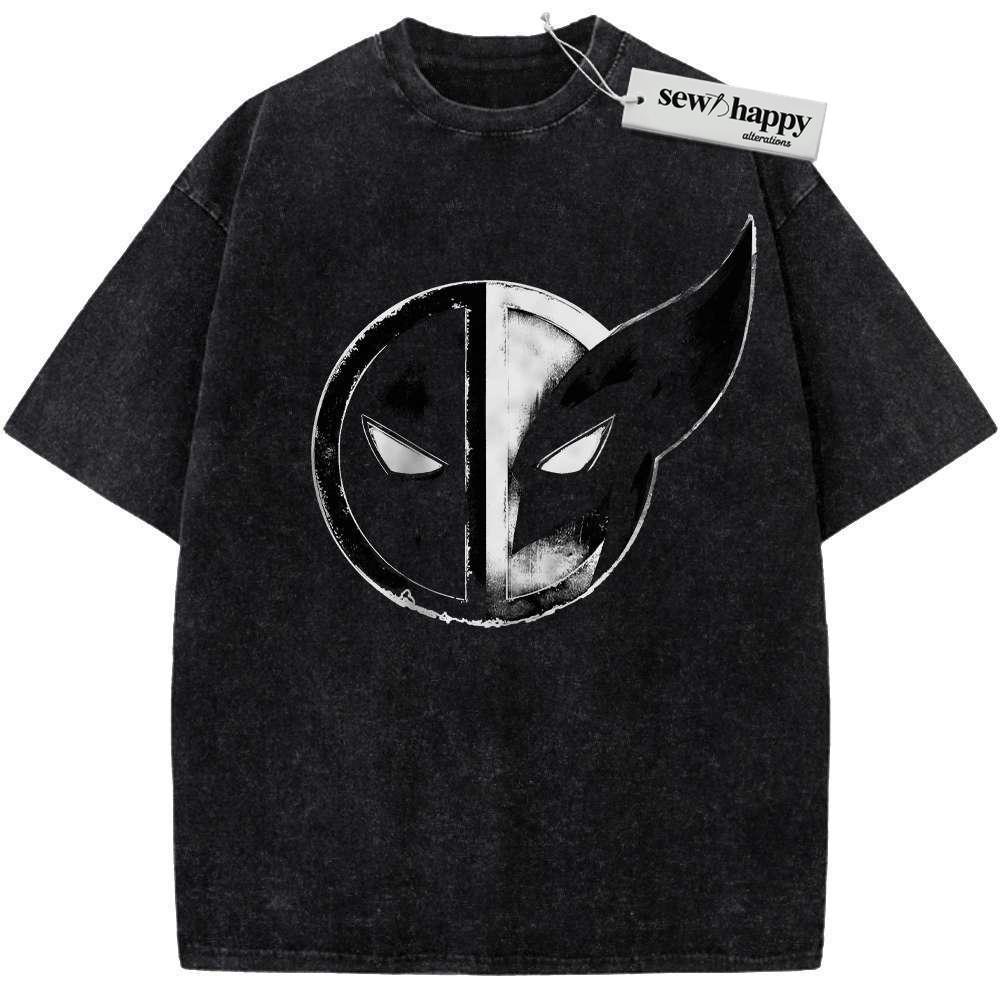 Wash Tee Deadpool vs Wolverine Shirt, Marvel Comics Shirt, Vintage T-Shirt