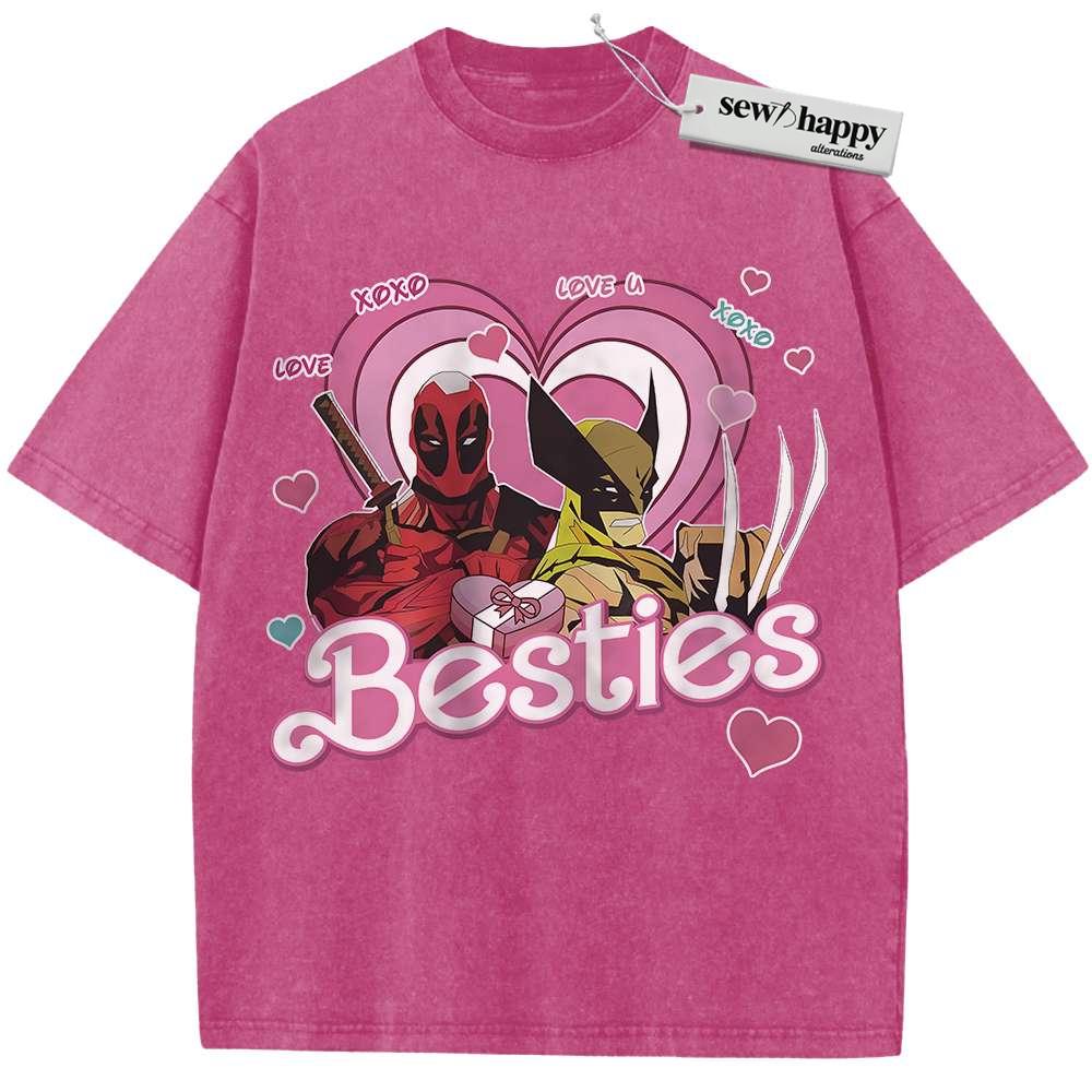 Wash Tee Deadpool vs Wolverine Shirt, Marvel Comics Shirt, Vintage Tee