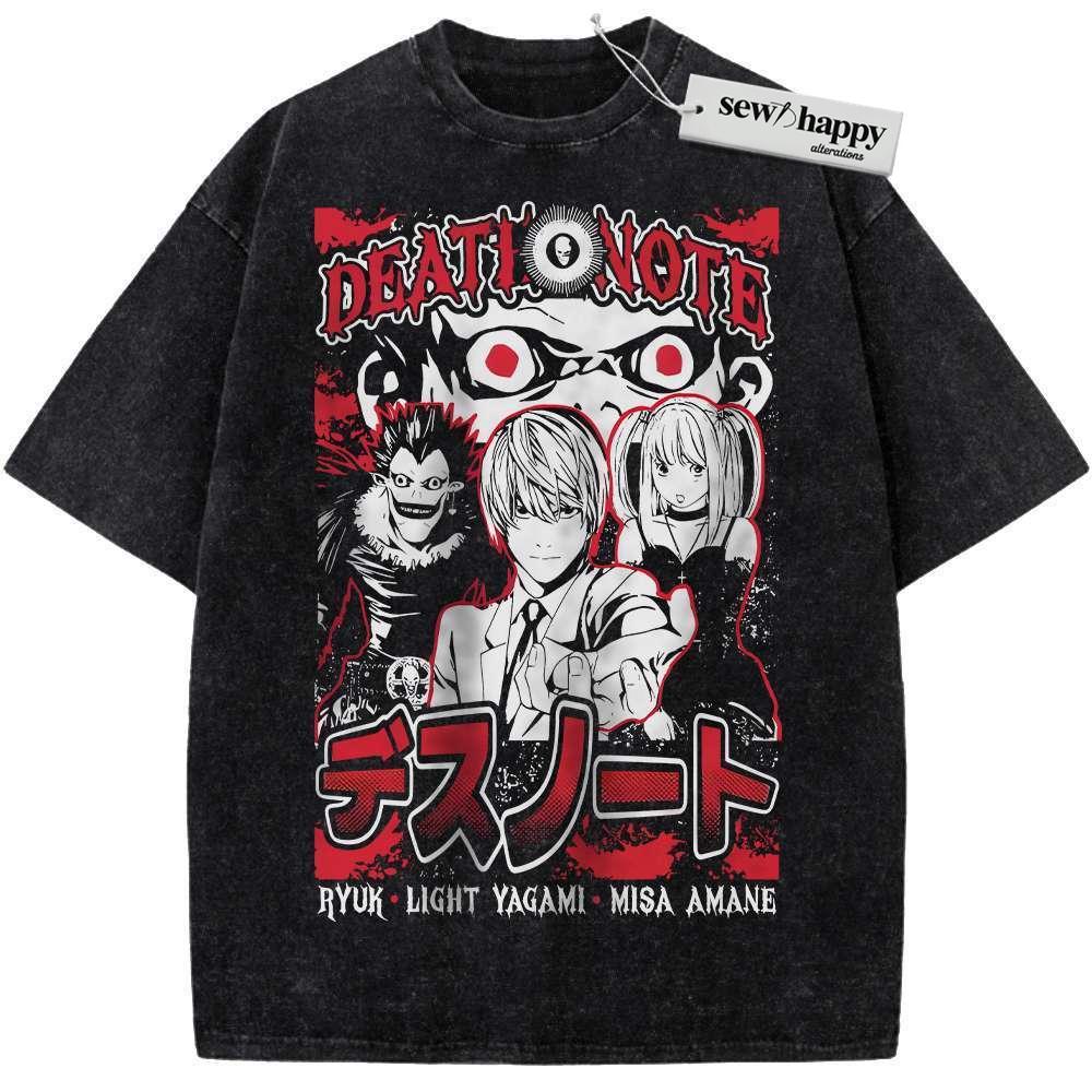 Wash Tee Death Note Shirt, Anime Shirt, Vintage T-Shirt
