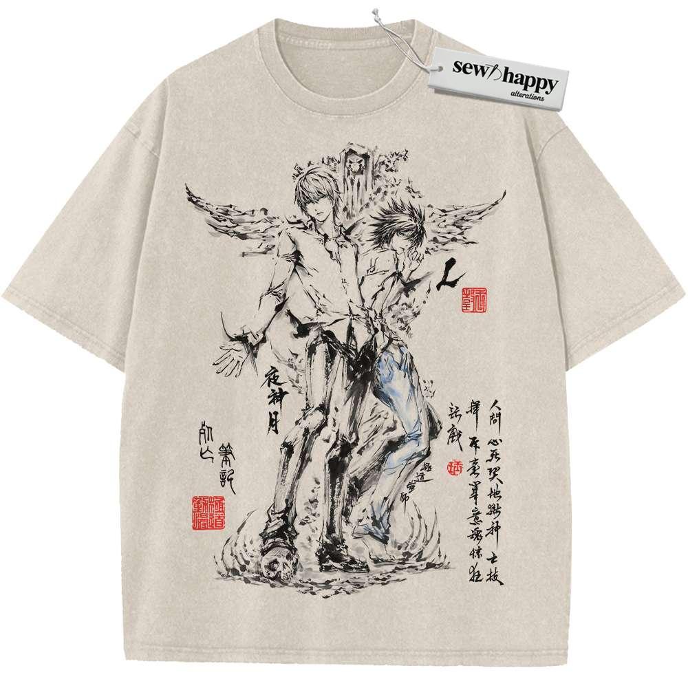 Wash Tee Death Note Shirt, Anime Shirt, Vintage Tee