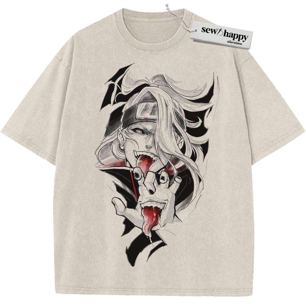 Wash Tee Deidara Shirt, Naruto Shirt, Anime Shirt, Vintage T-Shirt