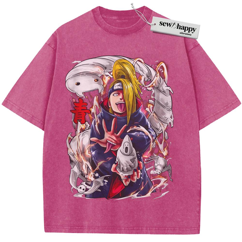 Wash Tee Deidara Shirt, Naruto Shirt, Anime Shirt, Vintage Tee