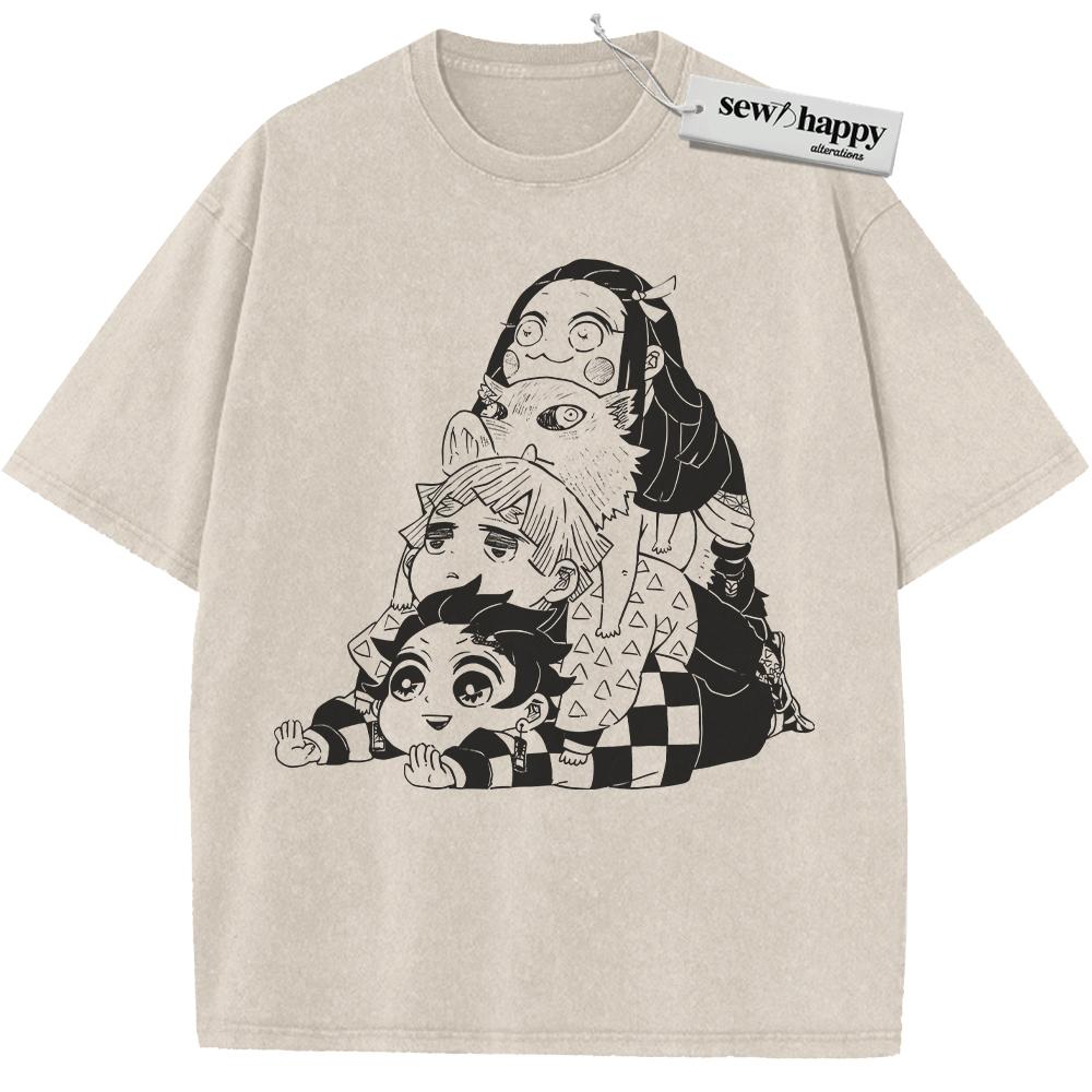 Wash Tee Demon Slayer Shirt, Anime Shirt, Vintage T-Shirt