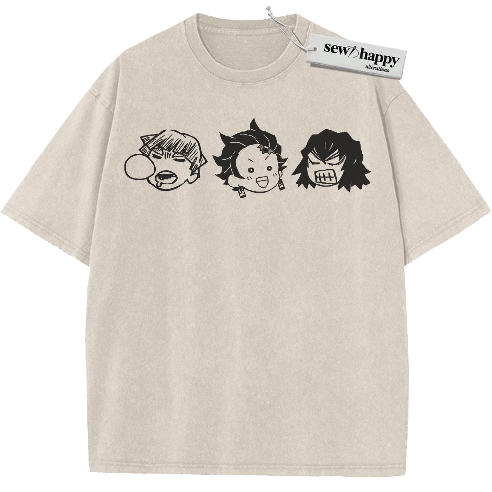 Wash Tee Demon Slayer Shirt, Anime Shirt, Vintage T-Shirt Wash Tee Demon Slayer Shirt, Anime Shirt, Vintage T-Shirt - Image 1