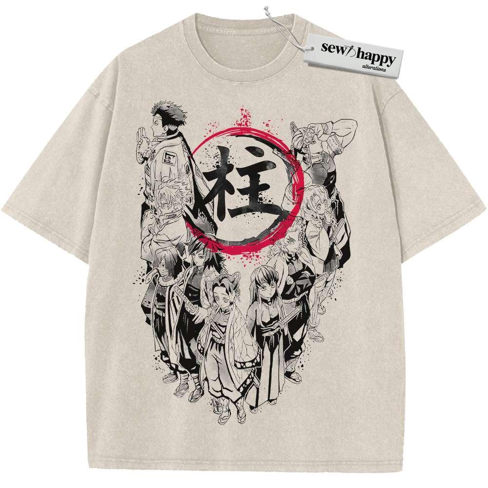 Wash Tee Demon Slayer Shirt, Anime Shirt, Vintage Tee Wash Tee Demon Slayer Shirt, Anime Shirt, Vintage Tee - Image 1