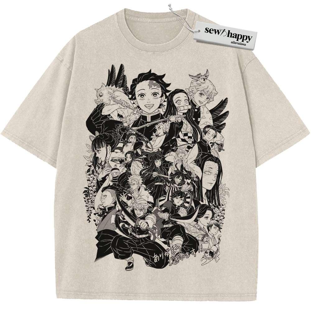 Wash Tee Demon Slayer Shirt, Anime Shirt, Vintage Tee
