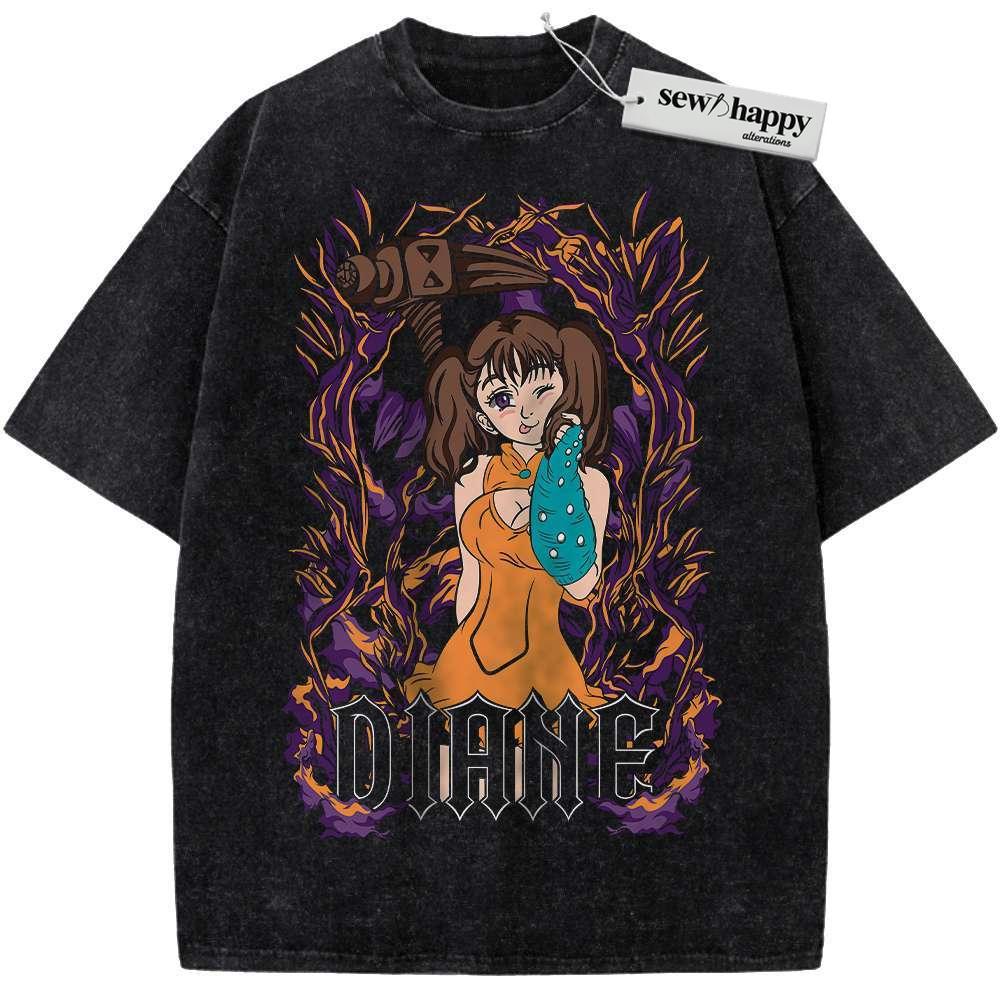 Wash Tee Diane Shirt, Seven Deadly Sins Shirt, Anime Shirt, Vintage T-Shirt