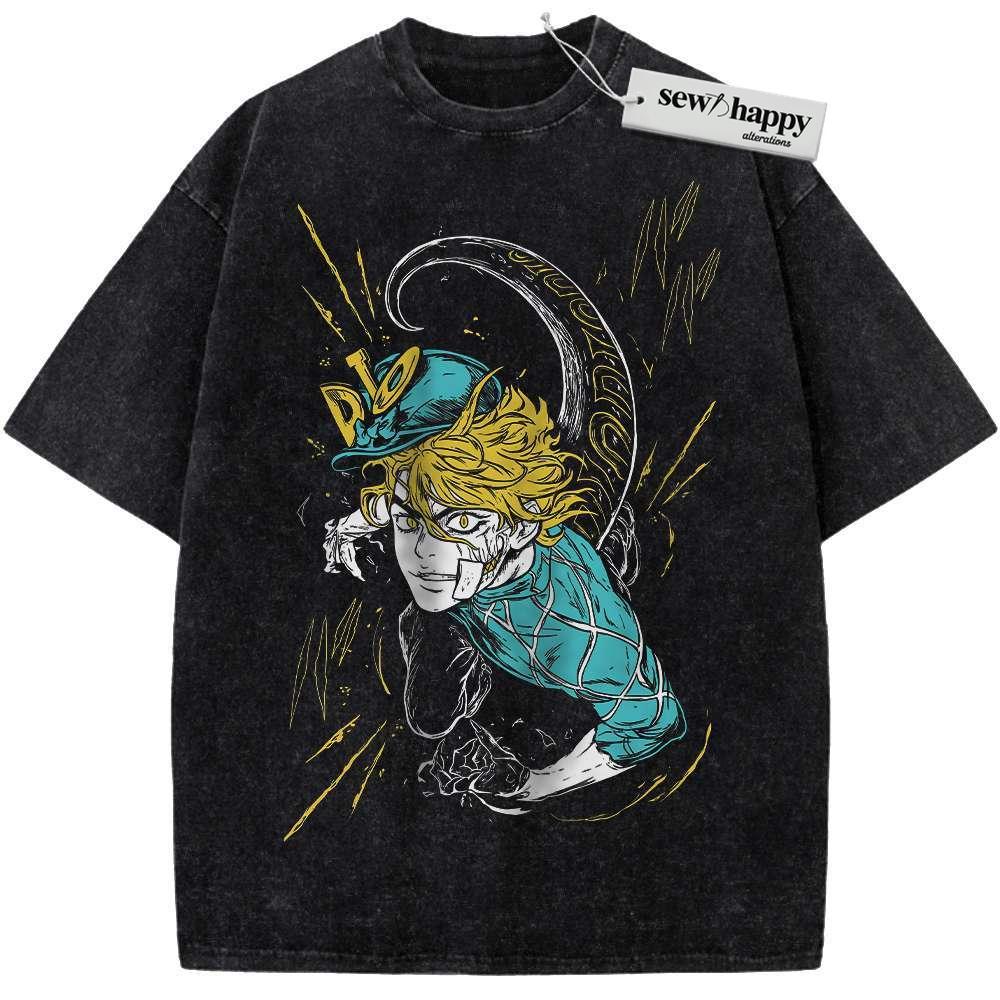 Wash Tee Dio Brando Shirt, JoJo's Bizarre Adventure Shirt, Anime Shirt, Vintage T-Shirt Wash Tee Dio Brando Shirt, JoJo's Bizarre Adventure Shirt, Anime Shirt, Vintage T-Shirt - Image 1
