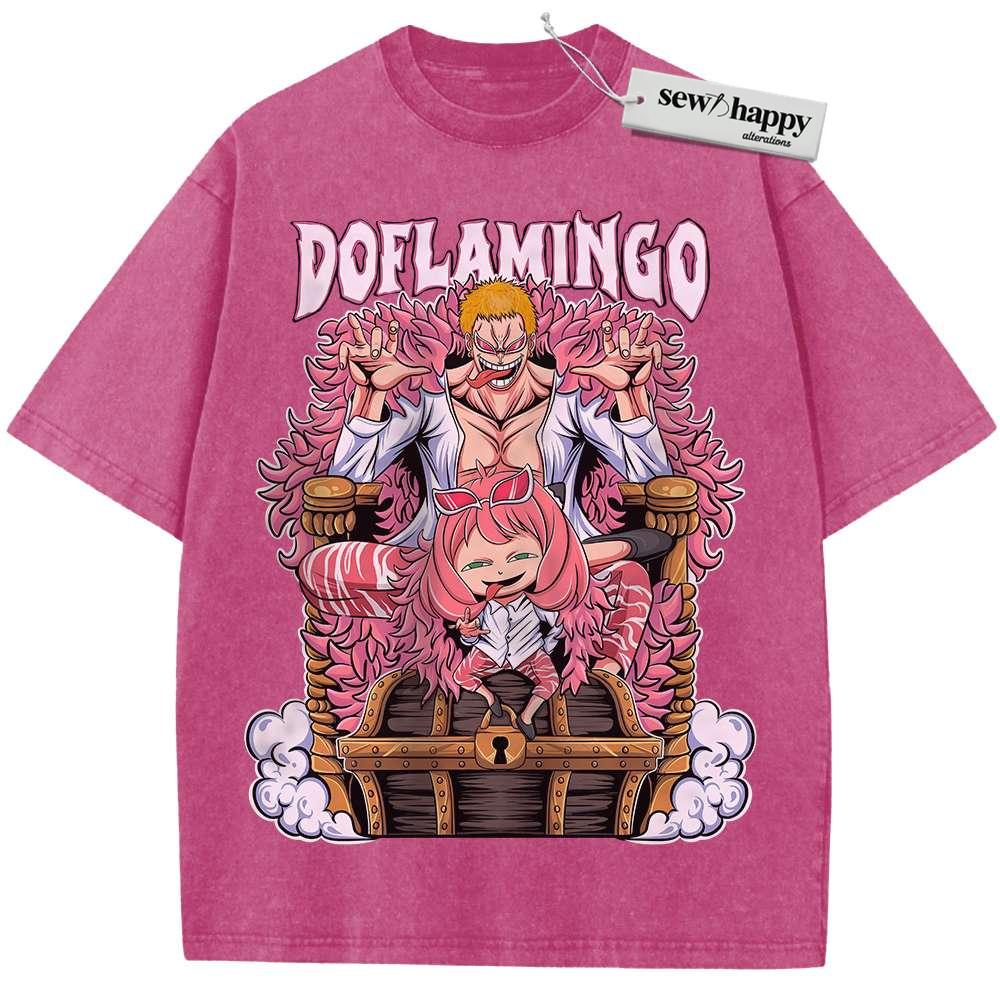 Wash Tee Doflamingo Shirt, One Piece Shirt, Anya Forger Shirt, Spy x Family Shirt, Anime Shirt, Vintage Tee