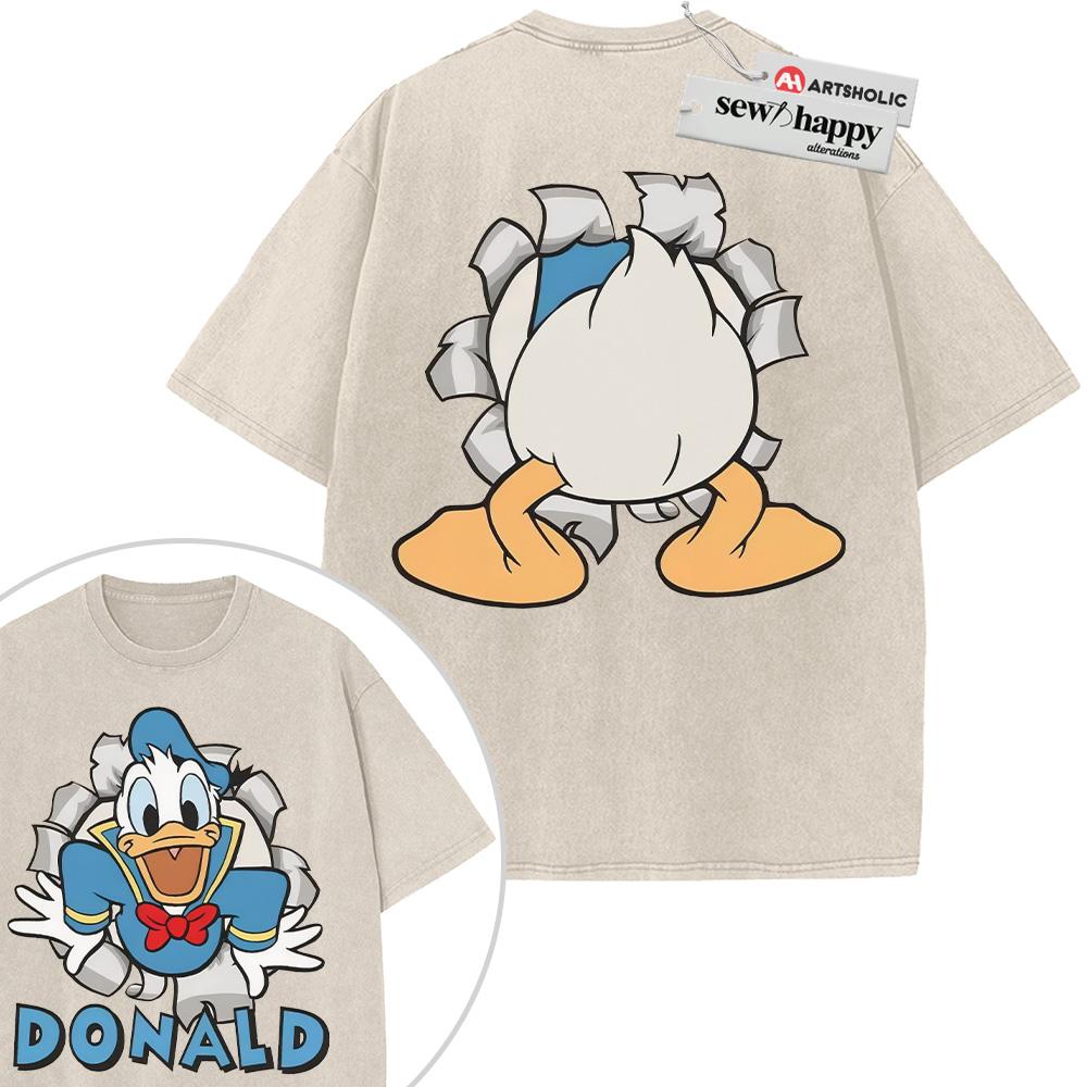 Wash Tee Donald Duck Shirt, Animated Shirt, Vintage T-Shirt 2-Sided