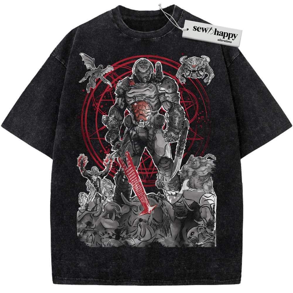 Wash Tee DOOM Eternal Shirt, Game Shirt, Vintage T-Shirt Wash Tee DOOM Eternal Shirt, Game Shirt, Vintage T-Shirt - Image 1