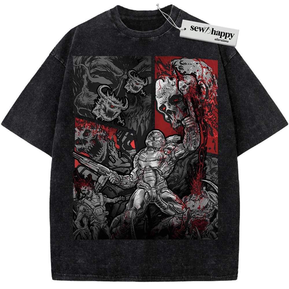 Wash Tee DOOM Eternal Shirt, Game Shirt, Vintage Tee