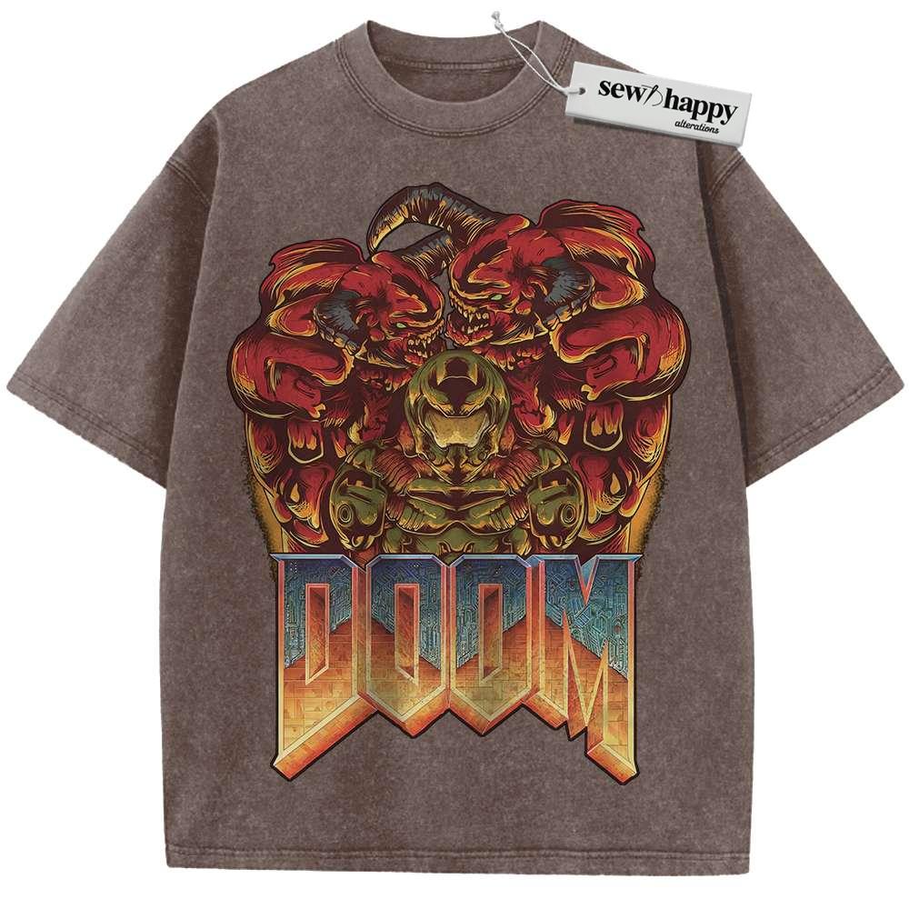 Wash Tee Doomguy Shirt, Doom Shirt, Game Shirt, Vintage Tee