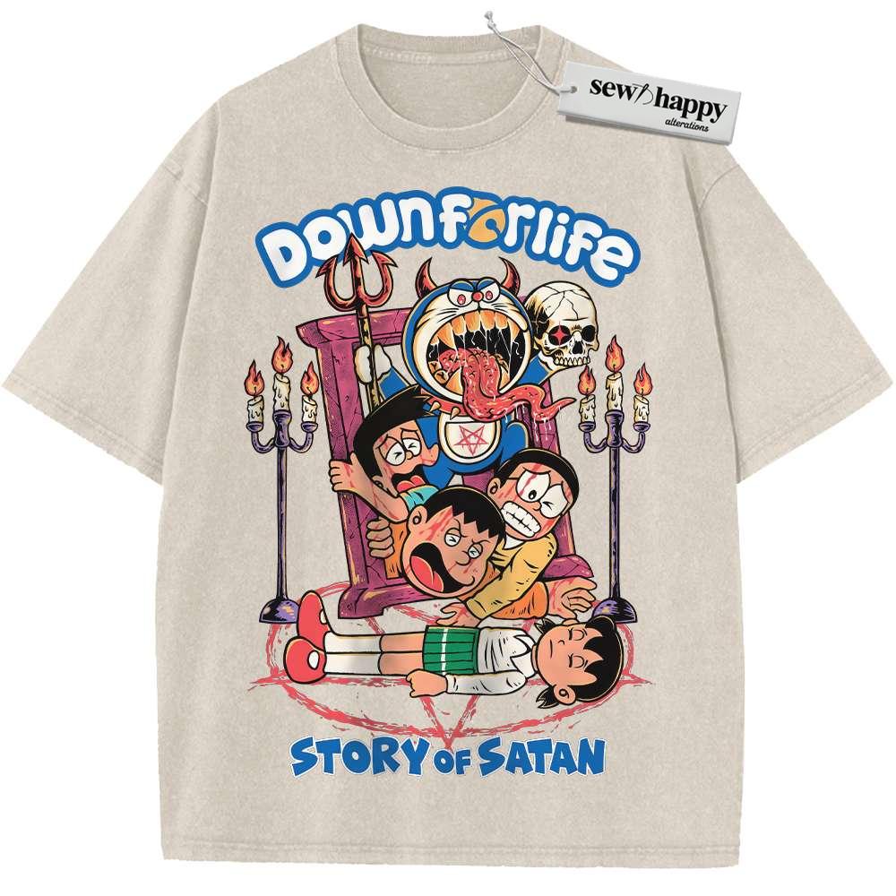Wash Tee Doraemon Shirt, Anime Shirt, Vintage T-Shirt