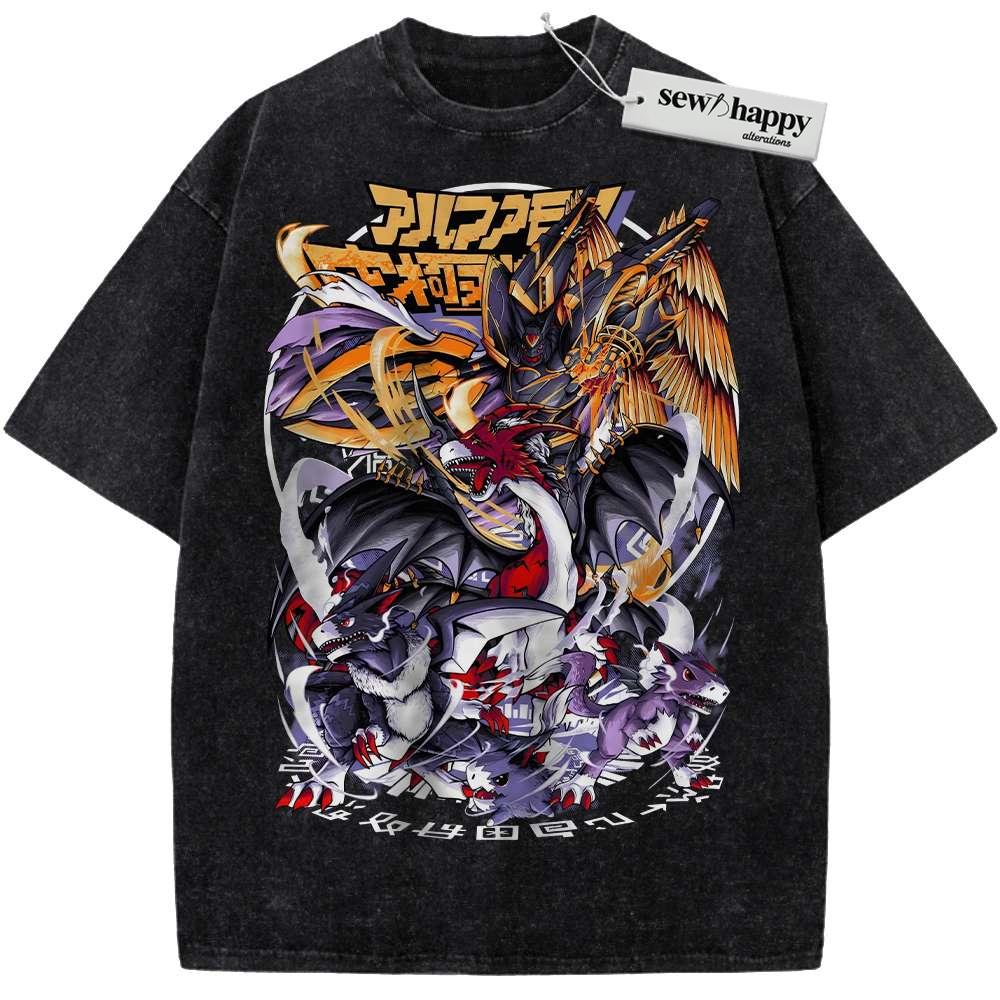 Wash Tee Dorumon Evolution Shirt, Digimon Shirt, Anime Shirt, Vintage Tee