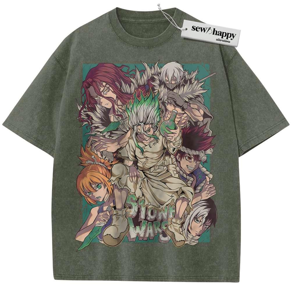 Wash Tee Dr Stone Shirt, Anime Shirt, Vintage Tee