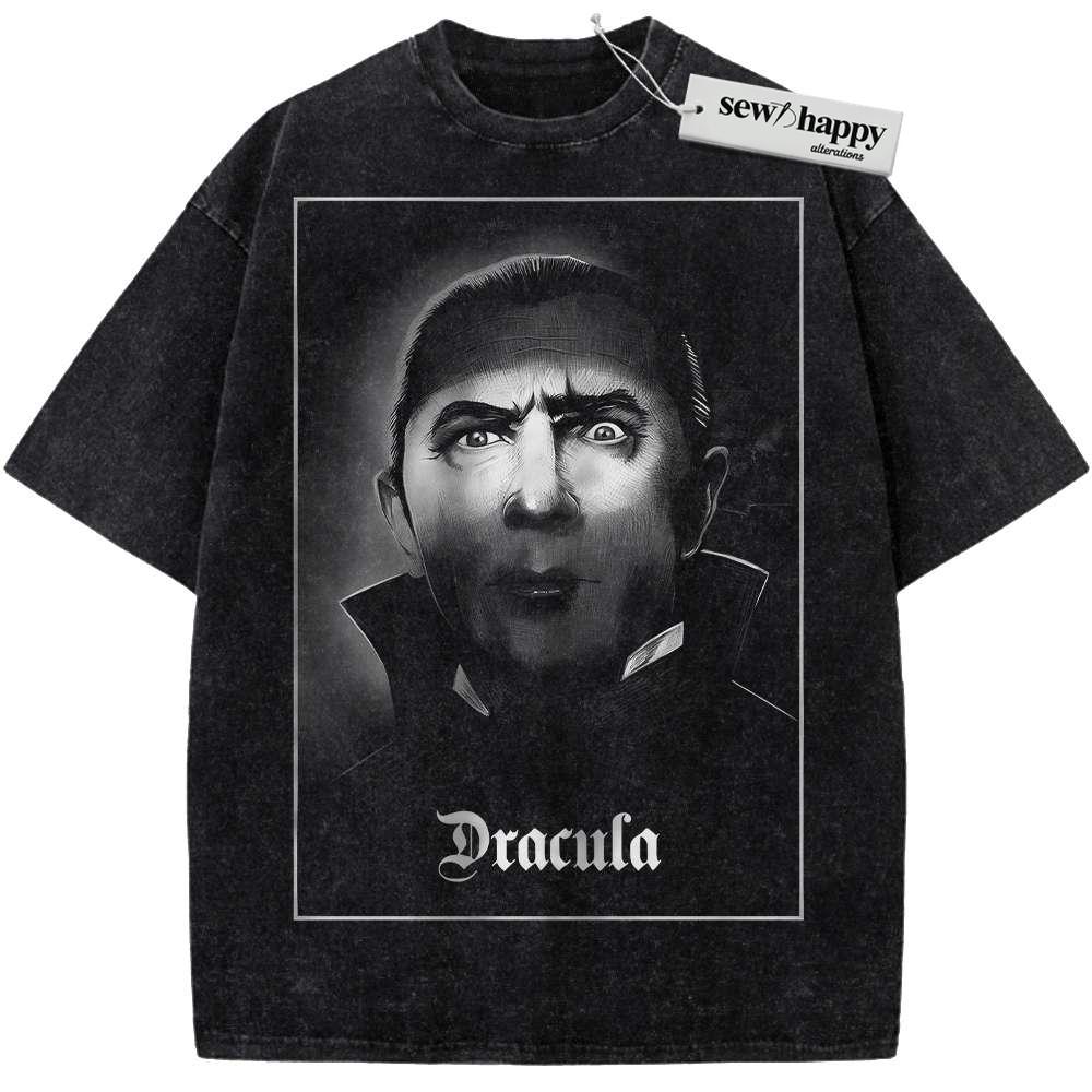 Wash Tee Dracula Shirt, Halloween Shirt, Horror Shirt, Vintage T-Shirt